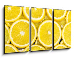 Obraz 3D tdln - 90 x 50 cm F_BS79134389 - Lemon slices background - Lemon pltky pozad