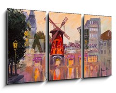 Obraz 3D tdln - 90 x 50 cm F_BS79670064 - Oil painting cityscape