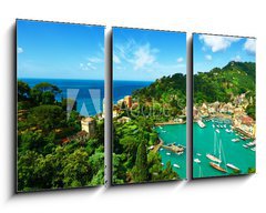 Obraz 3D tdln - 90 x 50 cm F_BS80192742 - Portofino village on Ligurian coast, Italy