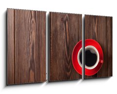 Obraz 3D tdln - 90 x 50 cm F_BS80745295 - Coffee cup on wooden table background