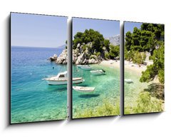 Obraz 3D tdln - 90 x 50 cm F_BS81981240 - beach in Brela to Makarska Riviera, Dalmatia, Croatia