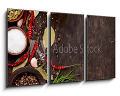 Obraz 3D tdln - 90 x 50 cm F_BS86522386 - Various spices on wooden background