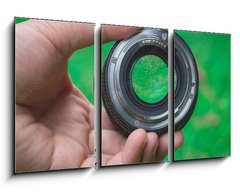 Obraz   Mobile lenses on a green lawn., 90 x 50 cm