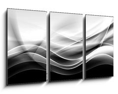 Obraz 3D tdln - 90 x 50 cm F_BS88547506 - creative abstraction black and white wave background
