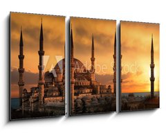 Obraz 3D tdln - 90 x 50 cm F_BS89242472 - The Blue Mosque in Istanbul during sunset - Modr meita v Istanbulu pi zpadu slunce