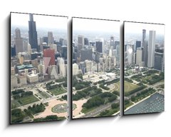 Obraz 3D tdln - 90 x 50 cm F_BS9395863 - Downtown Chicago from the East via the air