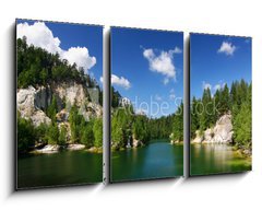 Obraz 3D tdln - 90 x 50 cm F_BS9646952 - Emerald lake-National park of Adrspach rocks-Czech Rep.