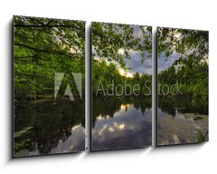 Obraz 3D tdln - 90 x 50 cm F_BS9691302 - Gloomy sunset above lake - Ponur zpad slunce nad jezerem