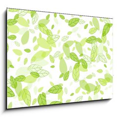 Obraz 1D - 100 x 70 cm F_E100440261 - seamless background with green leaves