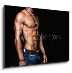 Obraz   Muscular and sexy torso of young man in jeans, 100 x 70 cm