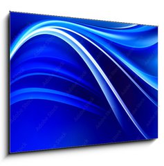 Obraz 1D - 100 x 70 cm F_E104302255 - Blue Shines Neon Waves Design Background