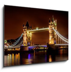 Sklenn obraz 1D - 100 x 70 cm F_E104981614 - Tower Bridge at Night - Tower Bridge v noci