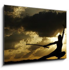 Obraz   samurai is drilled on sundown, 100 x 70 cm