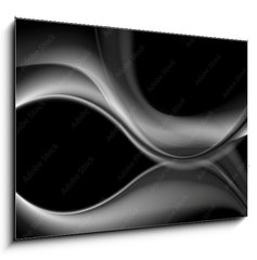 Obraz 1D - 100 x 70 cm F_E107540596 - Dark abstract monochrome smooth waves background