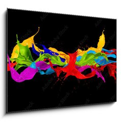 Sklenn obraz 1D - 100 x 70 cm F_E122947022 - abstract color splashes on black background