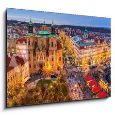 Sklenn obraz 1D - 100 x 70 cm F_E123780086 - Panorama of Old Town of Prague at Christmas time.