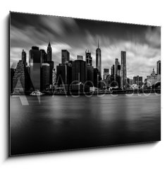 Obraz 1D - 100 x 70 cm F_E126584936 - Manhattan from Brooklyn (B&W)