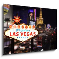 Sklenn obraz 1D - 100 x 70 cm F_E13126695 - Welcome to Las Vegas Nevada