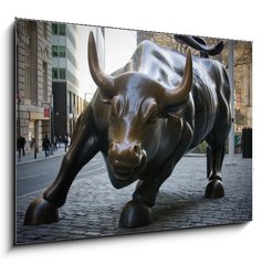 Obraz 1D - 100 x 70 cm F_E13136017 - wall street bull