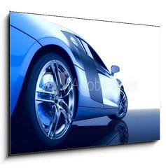 Sklenn obraz 1D - 100 x 70 cm F_E13136508 - Modern sport car (3d render) - Modern sportovn vz (3d render)