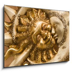 Obraz   day and night  sun and moon  mask from venice, 100 x 70 cm