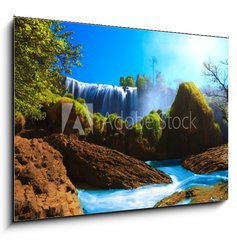 Sklenn obraz 1D - 100 x 70 cm F_E14492733 - Elephant waterfall - Slon vodopd