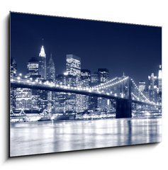 Obraz 1D - 100 x 70 cm F_E14883546 - Brooklyn Bridge and Manhattan skyline At Night, New York City