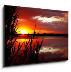 Obraz   Sunrise on like, 100 x 70 cm