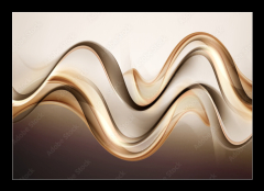 Sklenn obraz 1D - 100 x 70 cm F_E149184603 - Amazing Gold Brown Waves Abstract Background