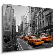 Sklenn obraz 1D - 100 x 70 cm F_E15231811 - Taxies in Manhattan