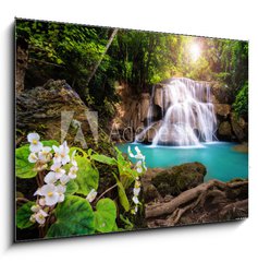 Obraz 1D - 100 x 70 cm F_E163905997 - Waterfall in Thailand, called Huay or Huai mae khamin in Kanchanaburi Provience