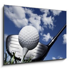 Obraz   Golf club and ball in grass, 100 x 70 cm