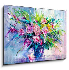 Obraz 1D - 100 x 70 cm F_E166550171 - Oil painting flowers
