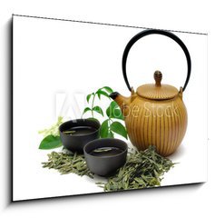 Sklenn obraz 1D - 100 x 70 cm F_E16735049 - Chinese Longjing green tea