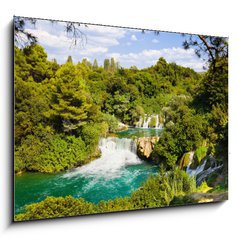 Sklenn obraz 1D - 100 x 70 cm F_E16813019 - Waterfall KRKA in Croatia - Vodopd KRKA v Chorvatsku