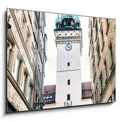 Obraz 1D - 100 x 70 cm F_E183153553 - Old town hall in Brno, Czech republic, blue filter