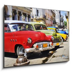 Obraz 1D - 100 x 70 cm F_E18821372 - Colorful Havana cars