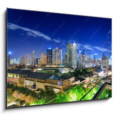 Sklenn obraz 1D - 100 x 70 cm F_E193892656 - Eleveted, night view of Makati, the business district of Metro Manila, Philippines