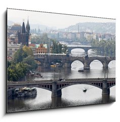 Sklenn obraz 1D - 100 x 70 cm F_E19845883 - Prague bridges over the Vltava