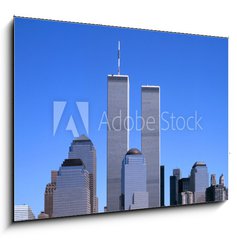 Obraz 1D - 100 x 70 cm F_E19855091 - NYC Skyline With The Twin Towers - Panorama NYC s dvojaty