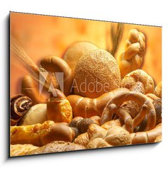 Sklenn obraz 1D - 100 x 70 cm F_E1994596 - group of different bread products photographed wit
