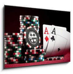 Obraz 1D - 100 x 70 cm F_E20826073 - chips and two aces - ipy a dv esa