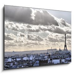 Sklenn obraz 1D - 100 x 70 cm F_E21208054 - Vue depuis les toits de Paris - Tour Eiffel