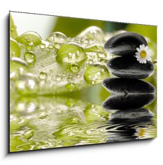 Obraz   Bambus mit Hot Stones Sonnenlicht und Wasser, 100 x 70 cm