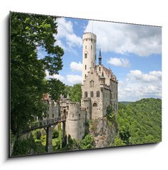 Obraz 1D - 100 x 70 cm F_E22034617 - Germany: Burg Lichtenstein, a fairy-tale castle