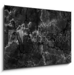 Obraz 1D - 100 x 70 cm F_E222716050 - Natural black marble, black marble, black marble with white veins, interior design marble, high resolution background, black marble stone