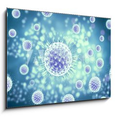 Sklenn obraz 1D - 100 x 70 cm F_E222938328 - 3d rendering virus, bacteria, cell