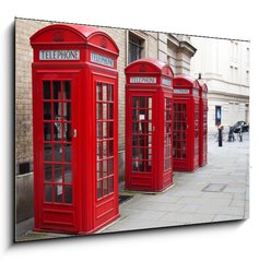 Sklenn obraz 1D - 100 x 70 cm F_E22726107 - Typical red London phone booth - Typick erven londnsk telefonn budka