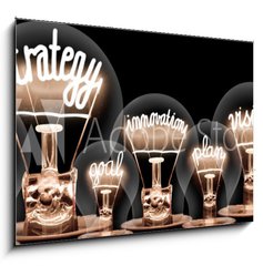 Sklenn obraz 1D - 100 x 70 cm F_E230583074 - Light Bulbs Concept