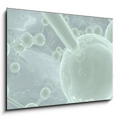 Obraz 1D - 100 x 70 cm F_E25528943 - green scientific background with reflective molecules